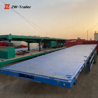 China Truck trailer for sale 3 ton 60ton 80 axle second hand used flatbed truck trailer for sale