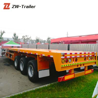 China Cheap Price Used Semi Truck Trailer China Price 20ft 40ft 3 Axles 3 Axles Flat Bed Container Carrier Truck Trailer on Sale for sale