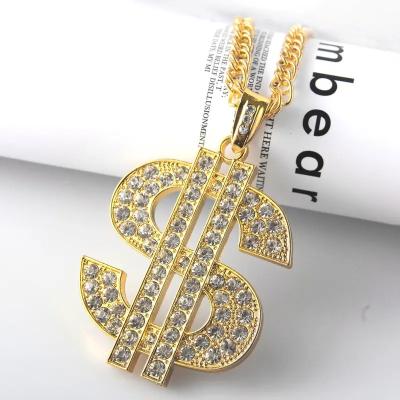 China CLASSIC VOAINO Cheap fashion charm pendants man hip hop gold big dollar sign pendant for sale