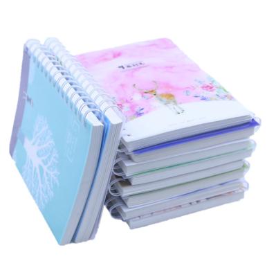 China Hardcover Coil Notebook Spiral Notebook School Students Girls Girls Diary Double Lined Grid Notebook for sale