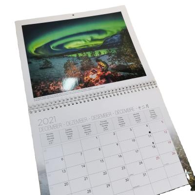 China 2021 Wall Calendar Customized Full Color 12 Landscape Printing Wall Calendar Advent Monthly Planner for sale