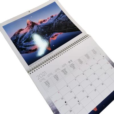 China 2021 Wall Calendar Custom Printing Wall Calendar Low MOQ 12 Size Monthly Advent Planner A4 For Sale for sale