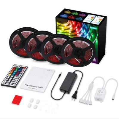 China IP20 44 IR 5050 5M 150LED 12V RGB LED Hotel Master Remote Control Strip with Power Adapter for sale