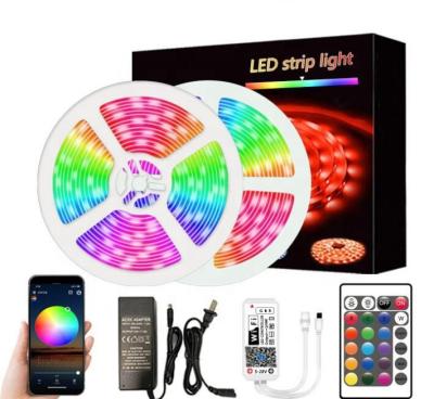 China 5M 10m 15M 20M 2835 5050 Waterproof RGB LED Strips APP Control Smart LED WIFI Flexible Light Strip Kits 5000mm*10mm for sale