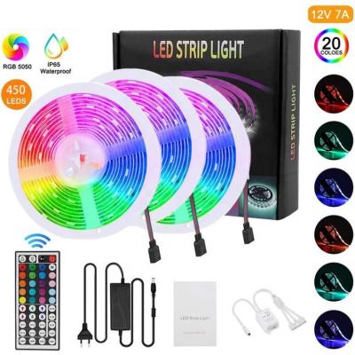 China Hotel 5050 Strip 5m 10m 15m LED 2835 Flexible Controller IP68 IP20 RGB LED Strip Light Ribbon DC 12V RGB Diode IR Strip Adapter for sale