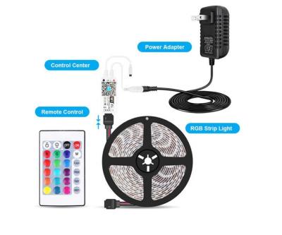 China Amazon Alexa Google Home 5m LED TV Strip Light 60LED/m Wifi 12V RGB Remote Control Waterproof Flexible Led Strip 5000mm*10mm for sale