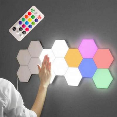 China Chicken House Lights Rebow Drop Shipping Stock Wall Mounted Magnetic Quantum White Honeycomb Touch DIY Led Hexagonal Night Lights for sale