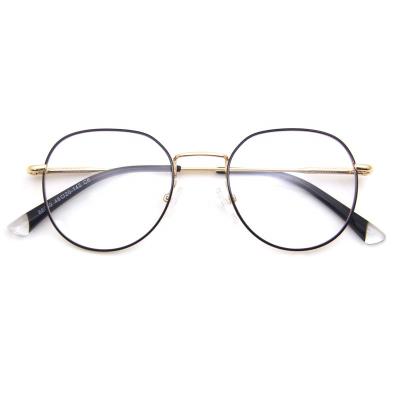 China Lightweight Unisex Round Metal Alloy Frames High Level Glass Metal Frame Wholesale Optical Glass Frames for sale