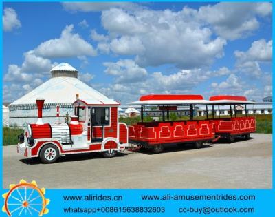 China Theme Park 42 seats Tourism Train Trackless Travel Train for sale