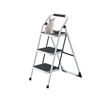 China Steel Folding Ladders Step Ladder Stool 3 Steps Manufacturer Supply for sale