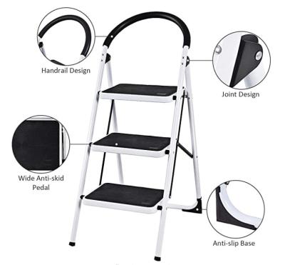 China Home Folding Ladders Use EN14183 330LBS Heavy Duty Steel Folding Step Ladder for sale