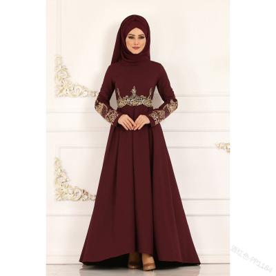 China High Quality Embroidered Abaya Floral Print Muslim Dress Women Bridesmaid Dresses Fashion Sequin Embroidery Dubai Abaya YDD-1184# for sale