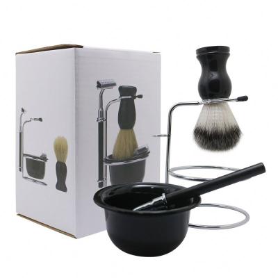 China Traditional Single Blade Men's Amazon Shaving Brush Set Gift Set for sale