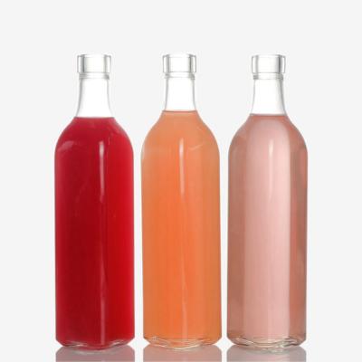 China Empty natural beverage 250ml 375ml 500ml 750ml 1000ml olive oil flint glass bottle with cork finish for sale