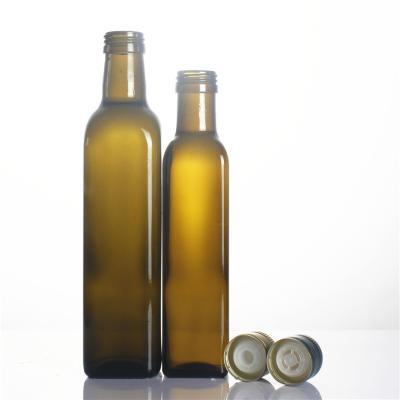 China Dorica Round Food 100ml 250ml 375ml 500ml 750ml 1000ml Antique Square Olive Oil Bottle Green And Clear Bottle Ready To Ship for sale