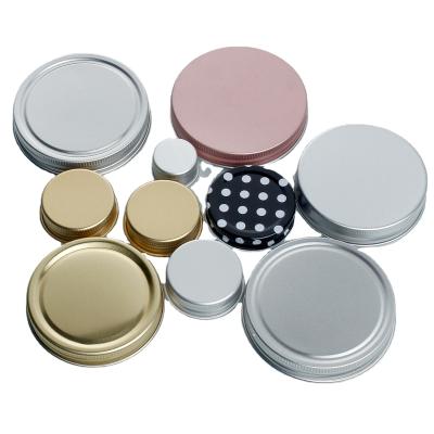 China Wholesale Custom Child Safe Aluminum Mason Jar Canning Jar Water Bottle Screw Lid Cover Cap Metal Closure for sale