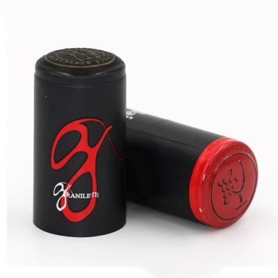 China Non-Refillable Logo PVC Heat Shrink Capsule Cover Bottle Aluminum Foil Custom Color Embossed Shrink Cap for sale