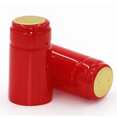 China Heat Sensitive Custom Red Color PVC Wine Shrink Bottle Cap for sale