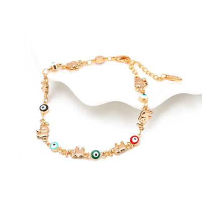 China Unique Gold Plated BOHEMIA Style Elephant Chain Evil Eyes Bohemia Fashion Multi Color Bead Eyes Bracelets for sale