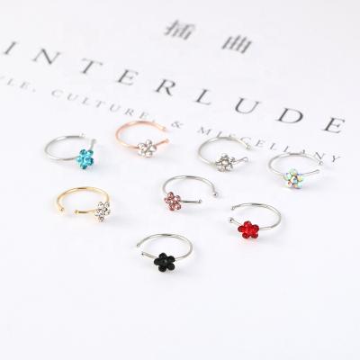 China Wholesale Club CLASSIC Silver Rhinestone Gold Fake Diamond Jewelry Non Piercing Nose Rings for sale