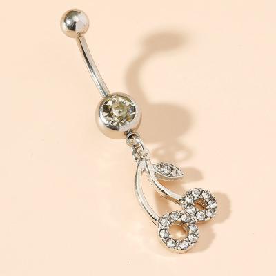 China Wholesale Q2532 Real CLASSIC fancy faux spring cherry navel ring non piercing belly piercing for sale