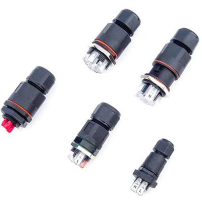 China IP68 Waterproof Power Connector 3 Core Nylon Plug PA66 Female And Male Connector for sale