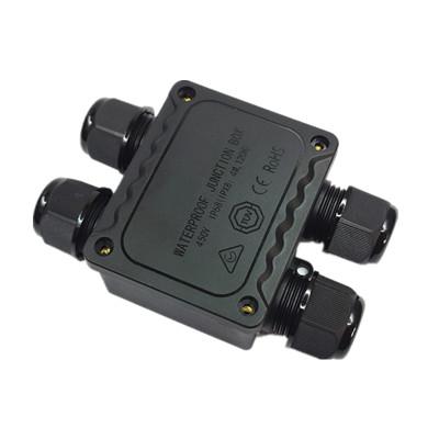 China Waterproof IP68 Power Junction Box Three Way Waterproof Box Outdoor In Two Outlet Cable Junction Box for sale