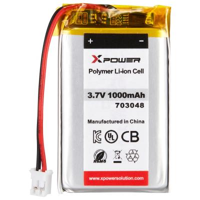 China Toys 300 Times >80% Capacity Remains 1000mah 3.7 Volt Polymer Lithium Ion Battery for sale