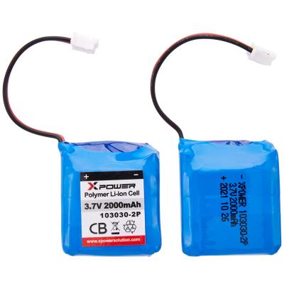 China Toys Xpower Custom Moq 3.7v Low Quality Lithium Polymer 2000mah Lipo Battery Pack for sale