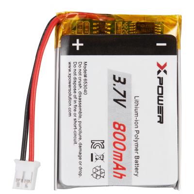 China toys 3.7V 800mah kc certified lithium polymer battery XPOWER 653040 Li-polymer battery for humidifier for sale