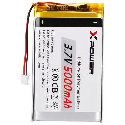 China kc toys approved 5000mah 3.7V lithium polymer battery 105085 Lipo rechargeable battery for Athlete Training Tracker for sale