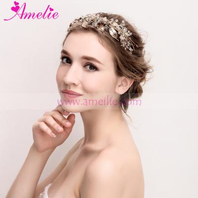 China Wedding Antique Wedding Tiara Headband Fashion Tiara Retro Style Gold Bridal Jewelery for sale