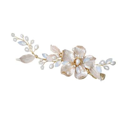 China Romantic.Vintage.Garden Wedding Hair Piece Freshwater Pearls Hair Clip Headpiece Hair Accessories Women Bridal Ornaments for sale