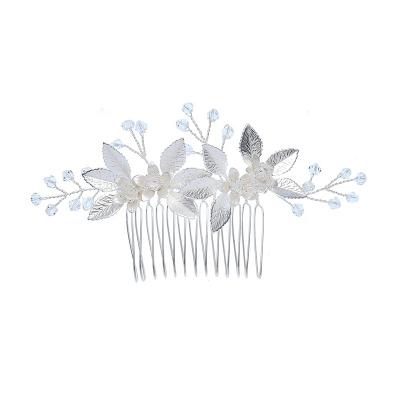 China Romantic. Delicate Vintage.Garden Leaf Crystal Headpiece Hair Jewelry Side Comb Wedding Accessories Bridal Hair Comb for sale