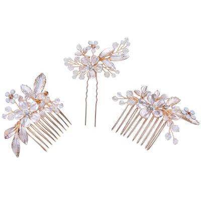 China Fancy Women Crystal Bridal Hair Comb Boho Hair Comb and Hair Pin Wedding Hair Jewelry for sale