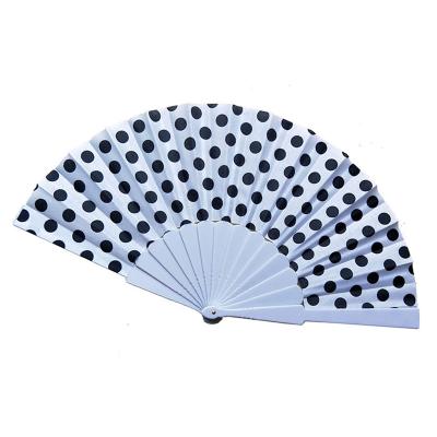 China China AmelieWedding Summer Personalized Ribs Plastic Polka Dots Craft Folding Fan Wedding Collectible Gifts Favors DIY Wedding Hand Fan for sale