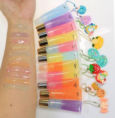 China Seller Dropping Vegan Lip Gloss Waterproof Lip Gloss Moisturizing Clear Glitter Lip Gloss Vegan Fruit Lip Gloss for sale