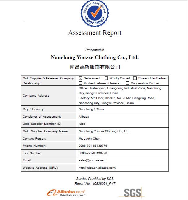 SGS - Nanchang Yoozze Clothing CO., Ltd