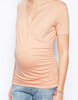 China Wholesale blank pink and wine red color maternity t shirts in high quality for sale