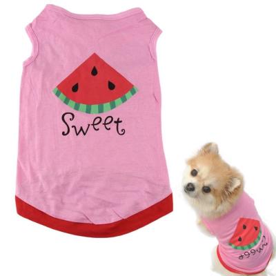 China pink Pet Puppy Summer Shirt Pet Clothes T Shirt with watermelon printing for sale