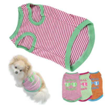 China cheap stripe Pet Puppy Summer Shirt Pet Clothes T Shirt with printing for sale