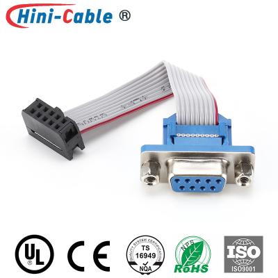 Chine D-SUB 9Pin avec la vis à IDC 2x5 Pin Flexible Flat Ribbon avec l'Assemblée se reliante de fil de transmission latérale rouge de signal à vendre