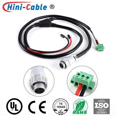 中国 IATF16949 5.08mm UL1015 12AWG 3 Pinの配線用ハーネスの長さ1200mm 販売のため