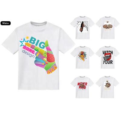 China Wholesale Anti-Wrinkle Branded Sublimation White Plain Cotton T-Shirts Unisex 100% White Men Oversized T Shirts With Logo Printed Custom Made for sale