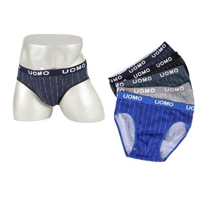 China Wholesale Price Antibacterial Cheap Underwear Color Striped Briefs For Men Wide Waistband Mens Breathable Shorts for sale