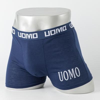 China Custom Anti-Static Premium Quality Printing Brand Boxers Cotton Briefs Elastic Polyester Trunk Men's Boxers for sale