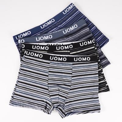 China Antibacterial Customization Selling Fashion Striped Mens Boxers Cotton Briefs for sale