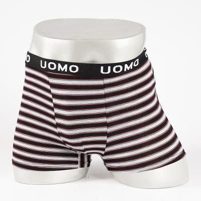 China Factory Antibacterial OEM Customized Logo Stripe Printing Hot Sales Men Underwear Boxer Shorts With Uomo Wide Waistband Spandex Boxer Modal Brief for sale