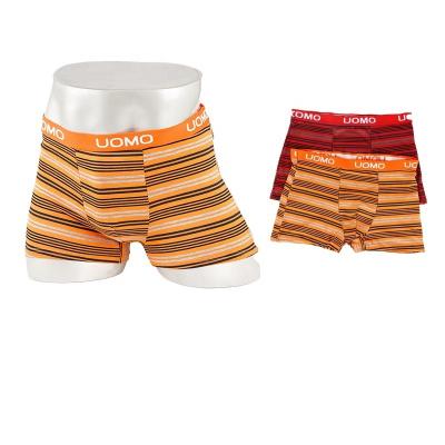 China Wholesale Antibacterial Customized Logo Stripe Orange Printing Man Breathable Boxer Briefs With Uomo Belt Mens Boxer Shorts for sale