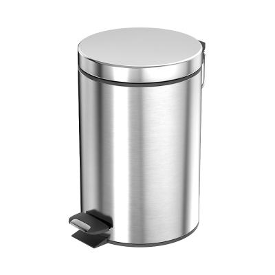 China New Viable 3L/5L/12L/20L/30L Stainless Steel Pedal Foot Pedal Trash Can For Kitchen Household Trash Bins With Soft End for sale